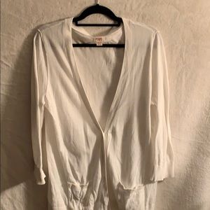 White Quartered Sleeved Sweater